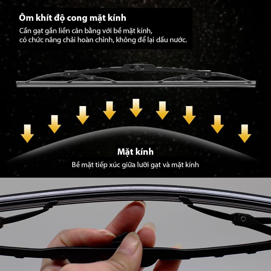 Cần Gạt Mưa Ô Tô Khung sắt lưỡi silicon dùng cho các dòng xe: Fadil, VF E34 Cao Cấp
