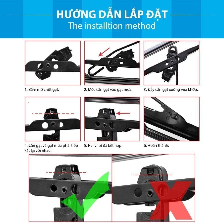 Cần Gạt Mưa Ô Tô Khung sắt lưỡi silicon dùng cho các dòng xe: Fadil, VF E34 Cao Cấp