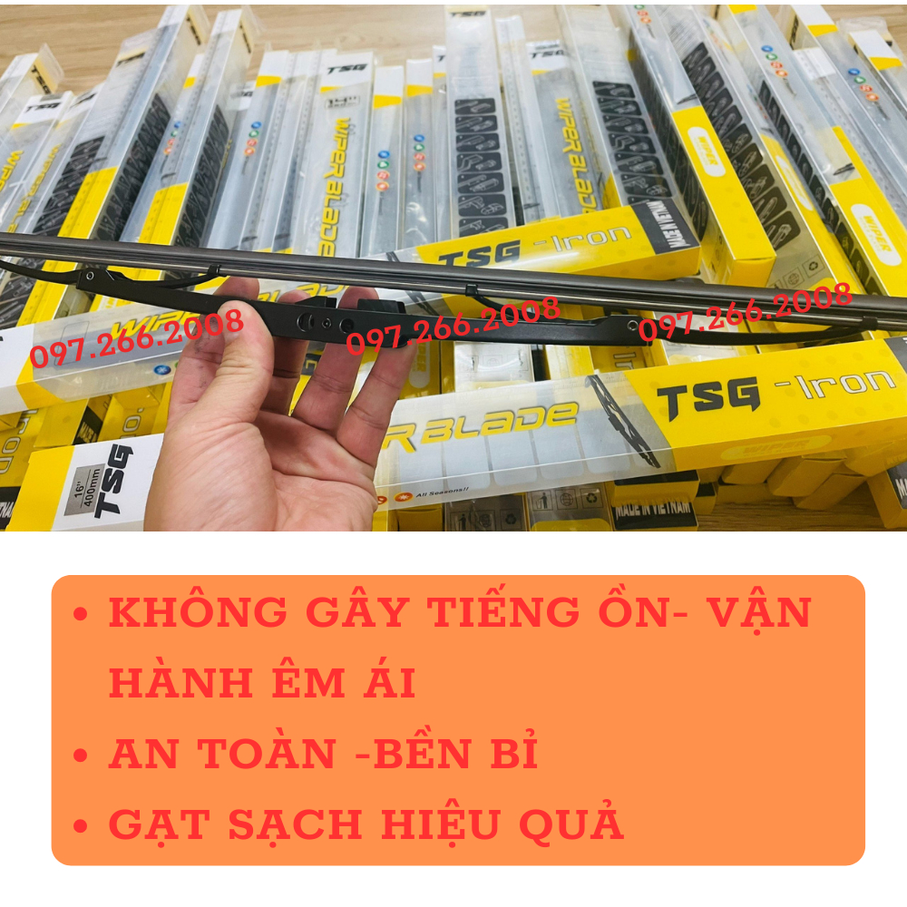 Cần Gạt Mưa Ô Tô Khung sắt lưỡi silicon dùng cho các dòng xe: Fadil, VF E34 Cao Cấp