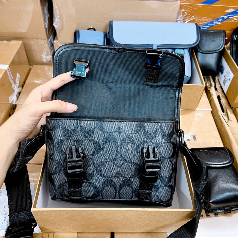 LEAGUE HYBRID CROSSBODY IN SIGNATURE CANVAS WITH CAMO PRINT FULLBOX