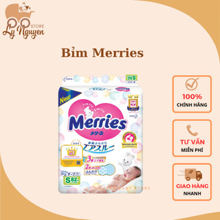 [Có Bill] Bỉm Merries Nhật dán/quần NB96/S88/M68/M64/L50/XL44