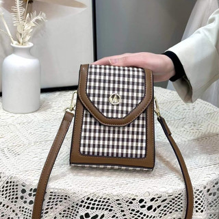 Túi đeo chéo nữ mini da mềm đựng điện thoại nhỏ gọn họa tiết monogram thời trang vintage nhiều ngăn đựng Y3240