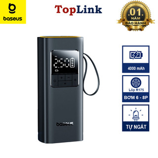 Bơm Tích Điện Mini Cầm Tay Cho Ô Tô, Xe Máy Baseus SuperMini Pro Car Inflator Pin 4000mah Bơm 6-8p Lốp R175 Dừng Khi Đầy