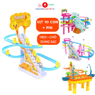 Vịt leo thang, heo leo thang, khủng long leo cầu thang có nhạc và có đèn ngộ nghĩnh, đồ chơi cho bé thú vị