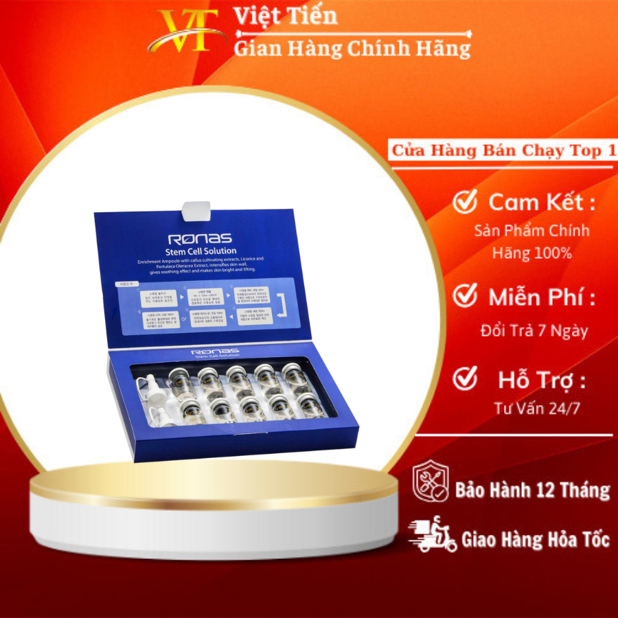 Tế Bào Gốc Hàn Quốc Ronas | Serum Chăm Sóc Da, Trắng Da | Se Khít, Mờ Thâm Nám | Phục Hồi Da.