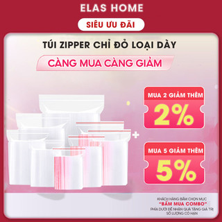 {1kg-0,5kg/size} Túi zip chỉ đỏ loại tốt,túi zipper viền đỏ loại dày dặn, chắc chắn ( có đủ size)