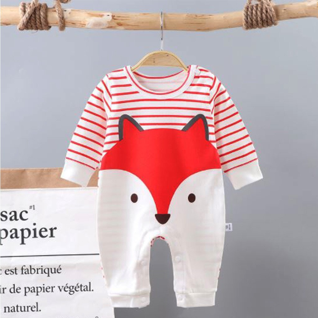 Bộ body dài tay liền thân sơ sinh họa tiết đáng yêu 100% cotton hàng quảng châu cao cấp