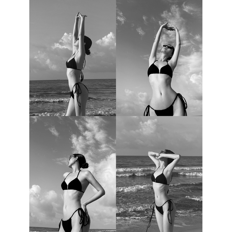 Bộ Bikini dây rút màu Đen - Ourea Black Bikini - DEPASS