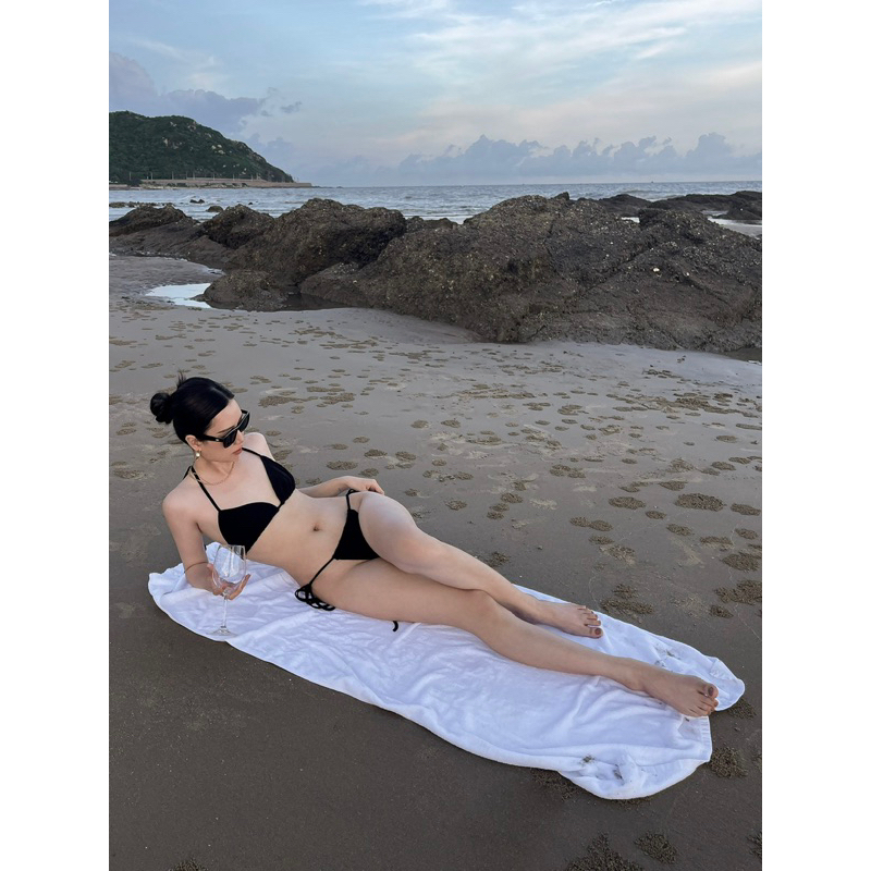 Bộ Bikini dây rút màu Đen - Ourea Black Bikini - DEPASS