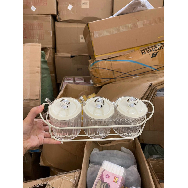 Bộ hũ gia vị kèm thìa - hot decor