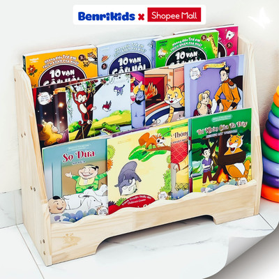 Kệ Đựng Sách Cho Bé 3 Tầng Bằng Gỗ Cao Cấp Vừa Tầm Với Của Trẻ Chính Hãng Benrikids