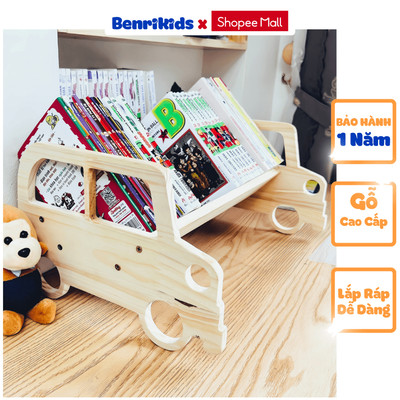[ LOẠI 1 ] Kệ Sách Gỗ Để Bàn Màu Tự Nhiên Thanh Lịch, Dễ Phối Giá Tại Xưởng Benrikids