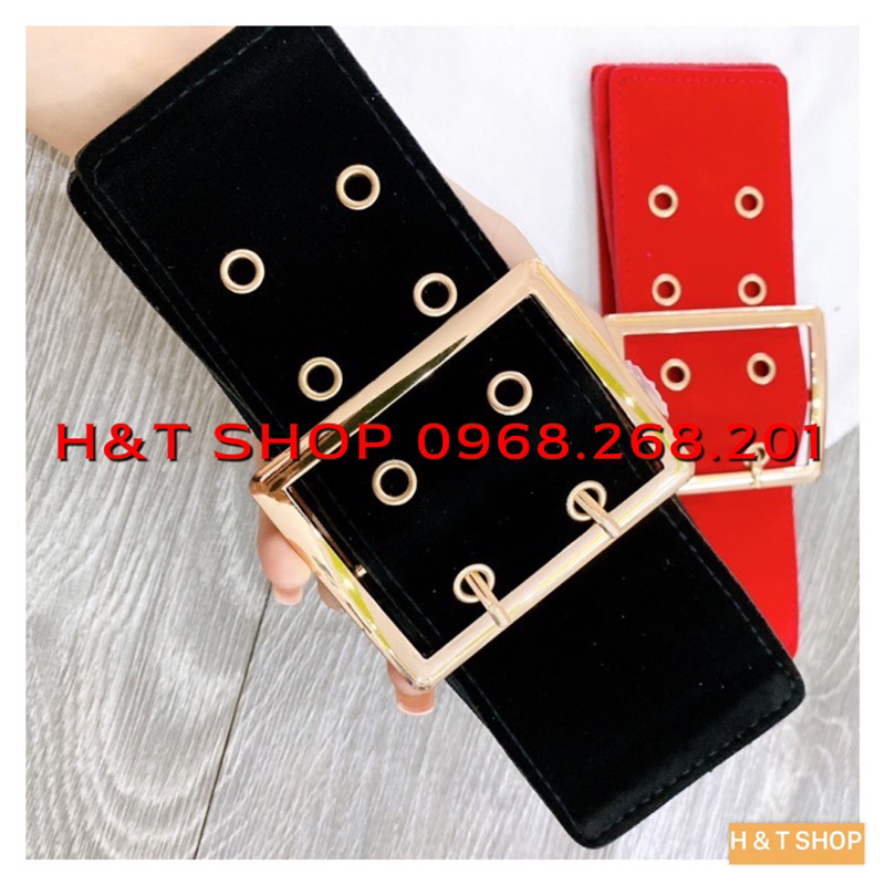 Đai nịt đầm nhung 8 lỗ mới