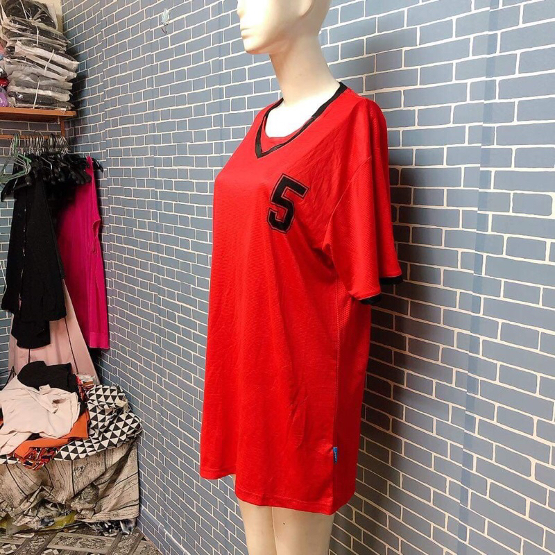 Đầm thun đỏ viền đen đồ si 2hand