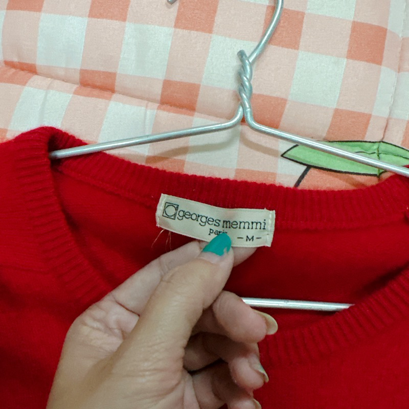 Áo thun len nam nữ tay dài màu đỏ