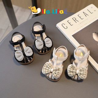 Dép quai hậu tập đi cho bé gái chống trơn trượt, Sandal công chúa đính nơ chất da PU cực bền (208)