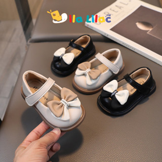Giày búp bê bé gái LILA, giày cho bé gái tập đi từ 0-4 tuổi chất da mềm gắn nơ xinh xắn (A8063)