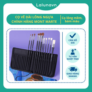 Cọ vẽ dài lông Ngựa chuyên nghiệp  Mont Marte của Úc họa sĩ cho màu acrylic, guache , màu nước Lalunavn -A66