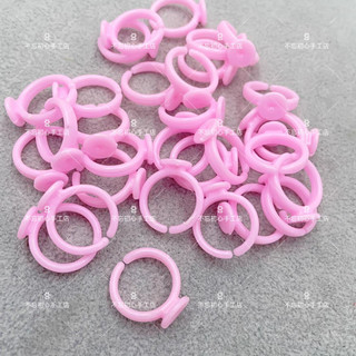 Set 10 Phôi nhẫn nhựa đủ màu có giá đỡ gắn charm
