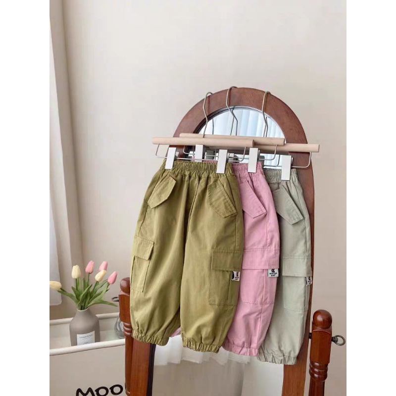 Quần jogger túi hộp phong cách Hàn Quốc cho bé gái 2-10 tuổi
