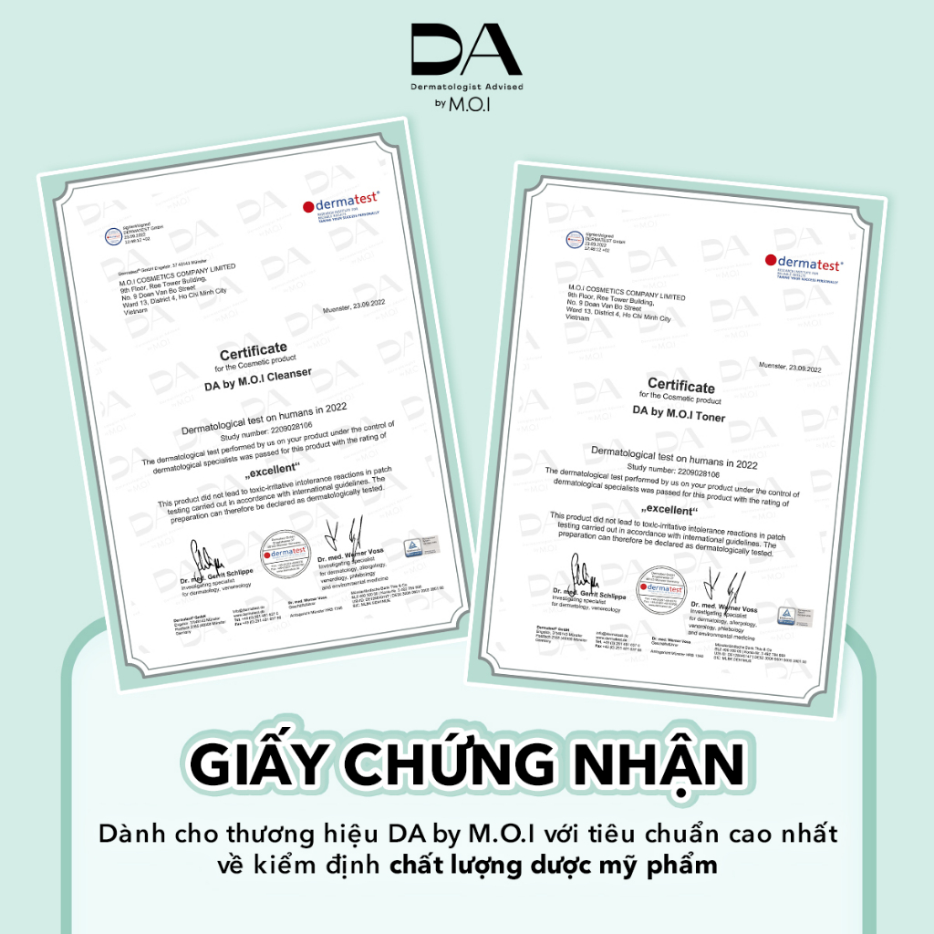 Bộ hai sữa rửa mặt dạng Gel 2 trong 1 DA by M.O.I 200ml*2