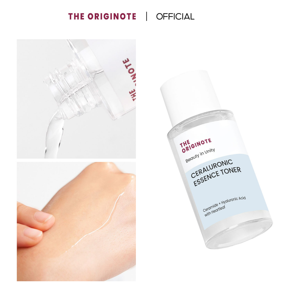 Dưỡng ẩm dịu da với Ceramide Hyaluronic Acid và Diếp cá - Ceraluronic Essence Toner The Originote 80ml