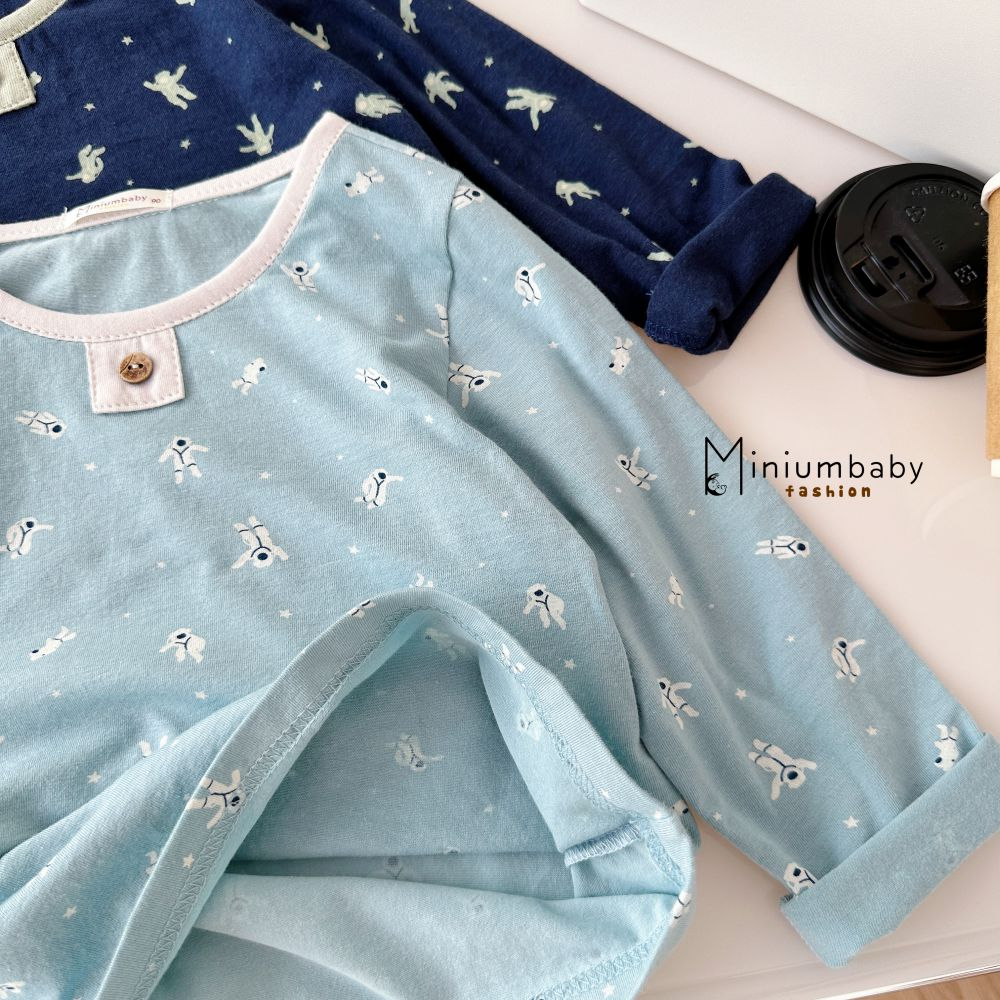 Set bộ quần áo dài tay cho bé chất liệu 100% cotton, set quần áo trẻ em MiniumBaby SB1607