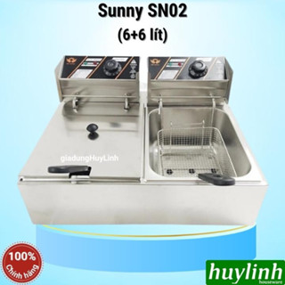 Bếp chiên nhúng đôi 2 ngăn ngập dầu Sunny SN02 - 6 lít + 6 lít