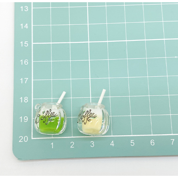 Mô hình cốc cà phê sữa dạ quang phát sáng trang trí nhà búp bê, DIY