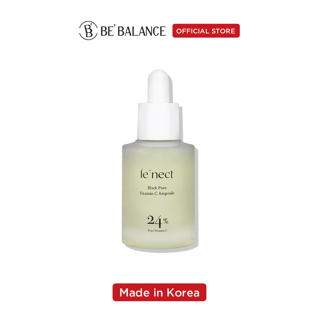 Combo 2 Tinh Chất Be'Balance LENECT BLACK PURE VITAMIN C AMPOULE Dưỡng Trắng Cải Thiện và Đều Màu Da 30ml