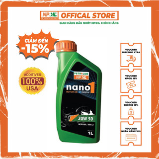 Dầu nhớt xe máy PETROLUB NANO1 API SG 20W50 4T chuyên dùng cho xe số, tay ga, nguyên liệu nhập khẩu, công nghệ USA