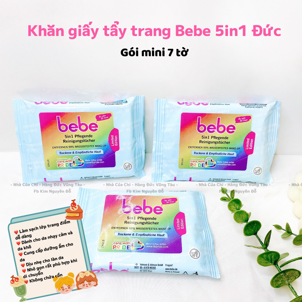 Khăn giấy tẩy trang Bebe - hàng Đức