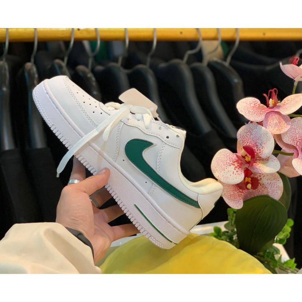 Giày_Nike AF1 Nam Nữ, Giày Air Force 1 Vệt Xanh Lá Thời Trang Hàng Đẹp Hot Trend Full Box