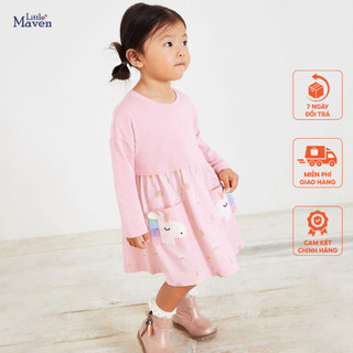 Váy cotton hồng túi Pony cầu vồng Little Maven thời trang trẻ em từ 2-7 tuổi LMS1612