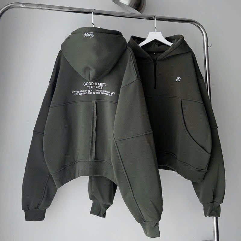 Áo Hoodie Mũ Rộng In Chữ GOOD HABIT Năng Động TP6978