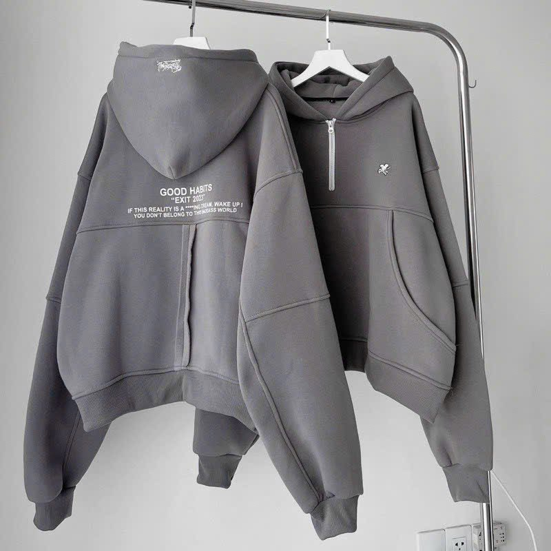 Áo Hoodie Mũ Rộng In Chữ GOOD HABIT Năng Động TP6978
