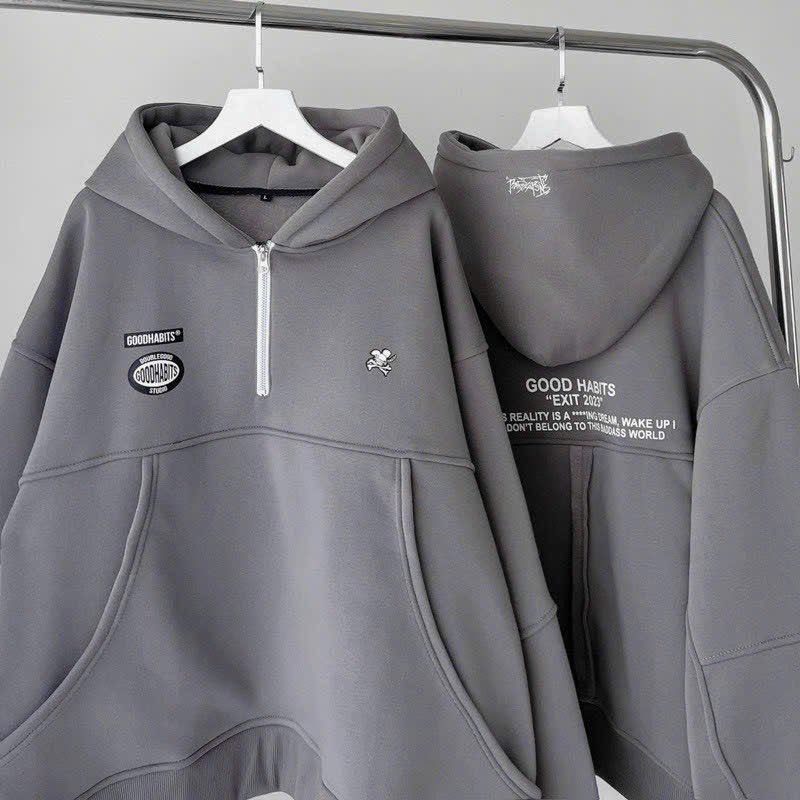 Áo Hoodie Mũ Rộng In Chữ GOOD HABIT Năng Động TP6978