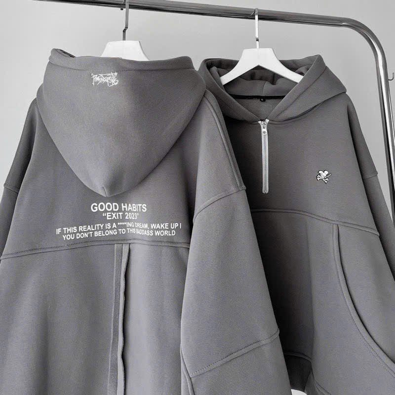 Áo Hoodie Mũ Rộng In Chữ GOOD HABIT Năng Động TP6978