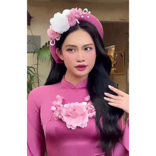 Tấm hoa thêu vòng tròn trang trí áo dài