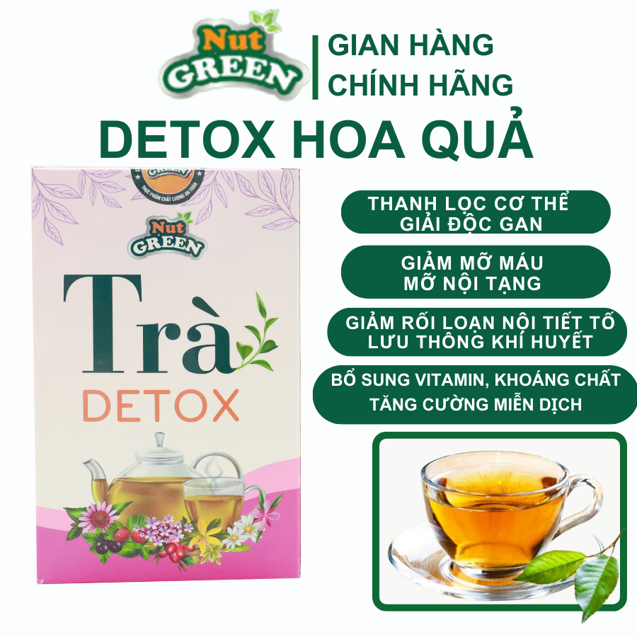 Trà Detox Hoa Quả Hỗ trợ giảm cân Nutgreen giúp dáng thon đẹp da, sản phẩm từng người Mường cổ xưa