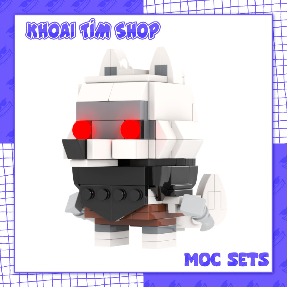 Đồ Chơi Mô Hình Lắp Ráp MOC007 - Brickheadz Chó Sói Tử Thần Death Wolf Puss In Boots MOC 190+ Mảnh