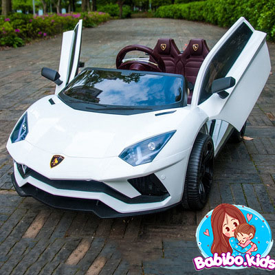 Ô tô xe điện trẻ em Lamboghini LT998 2 chỗ ngồi kiểu dáng thể thao cánh chéo