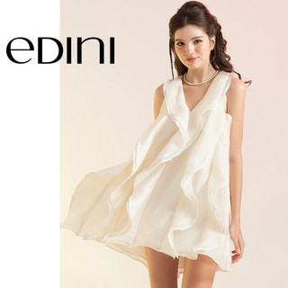 Đầm Sát Nách Vải Tơ Ráp Bèo Trước - EDINI - D1623