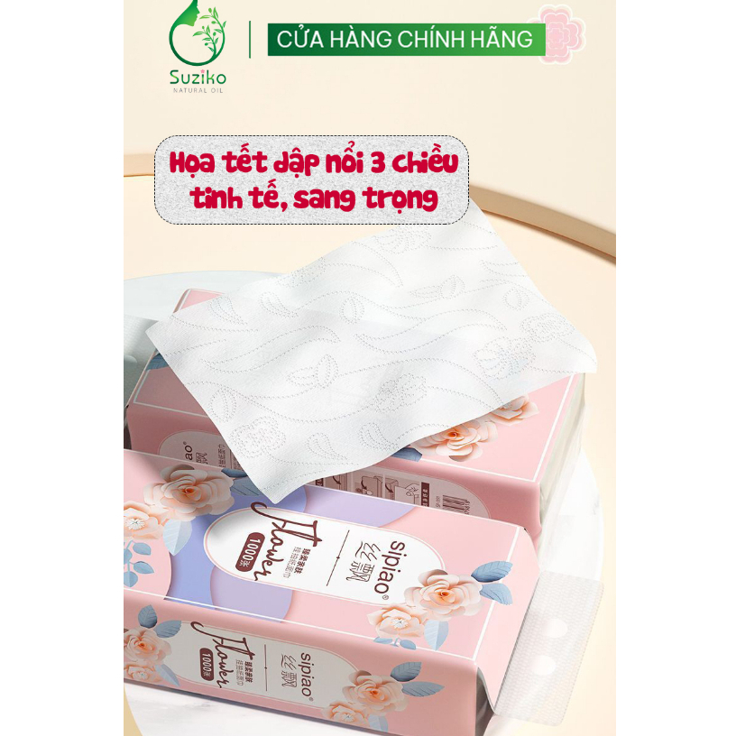 [Combo 5 gói] Khăn giấy rút treo tường kiểu dáng sang trọng, giấy ăn lụa họa tiết dập nổi 3 chiều siêu thấm hút K12