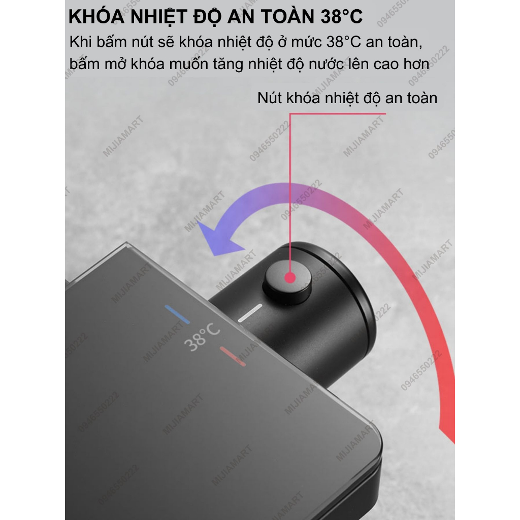 Bộ vòi sen tắm cao cấp Xiaomi DIIIB khóa nhiệt nước 38 độ C an toàn, van điều nhiệt VERNET - Pháp