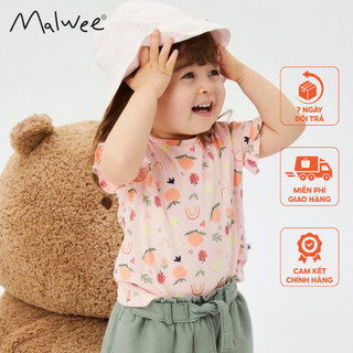 Áo cotton hồng cầu vồng hoa quả Malwee thời trang trẻ em từ 2-7 tuôi MW8128