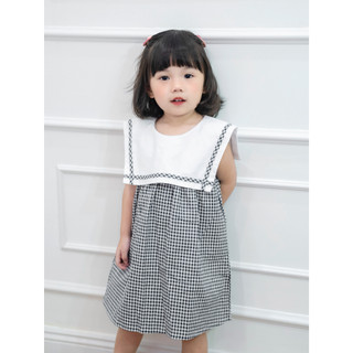 Đầm Cổ Vuông Cộc Tay Mát Mẻ Họa Tiết Gingham Xinh Xắn Cho Bé - SADIE DRESS - DRC033 - SAOLA KIDS CLOTHING