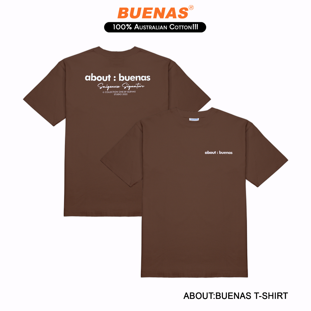 Áo thun local brand tay lỡ form oversize unisex cho nam nữ BUENAS - SWT68 / TIRAMISU