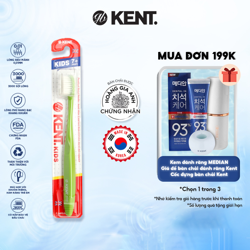 Bàn chải massage nướu siêu mềm Kent - UK cho bé từ 7 tuổi
