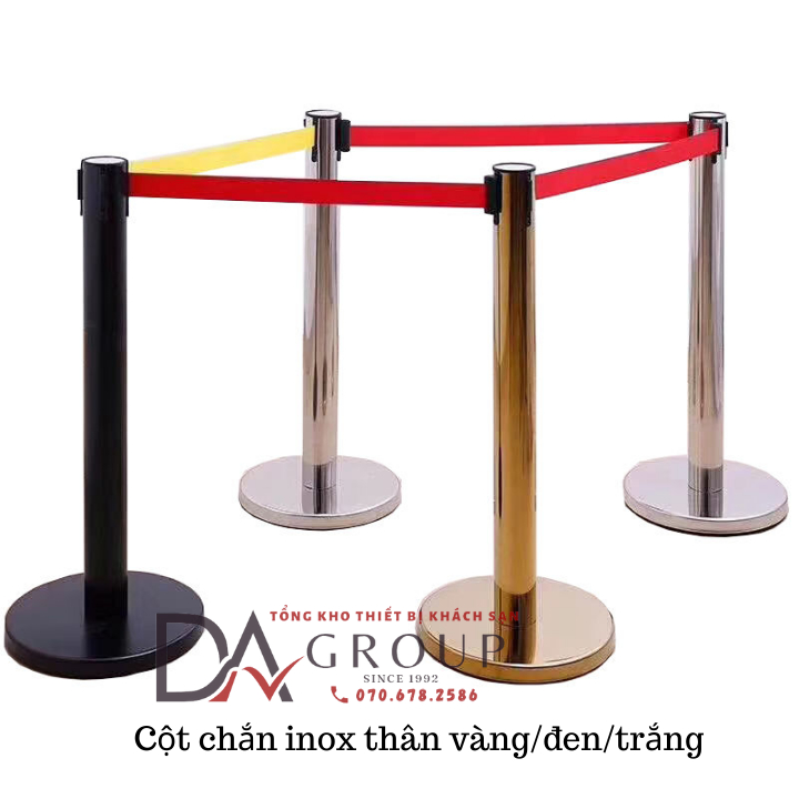 CỘT CHẮN INOX PHÂN CÁCH LỐI ĐI 3 KÍCH THƯỚC 2M, 3M, 5M,